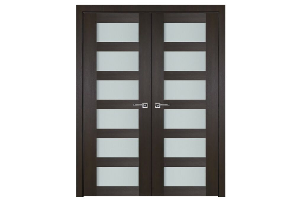 Nova Italia Vetro 6 Lite Premium Wenge Laminate Interior Door - Double Door