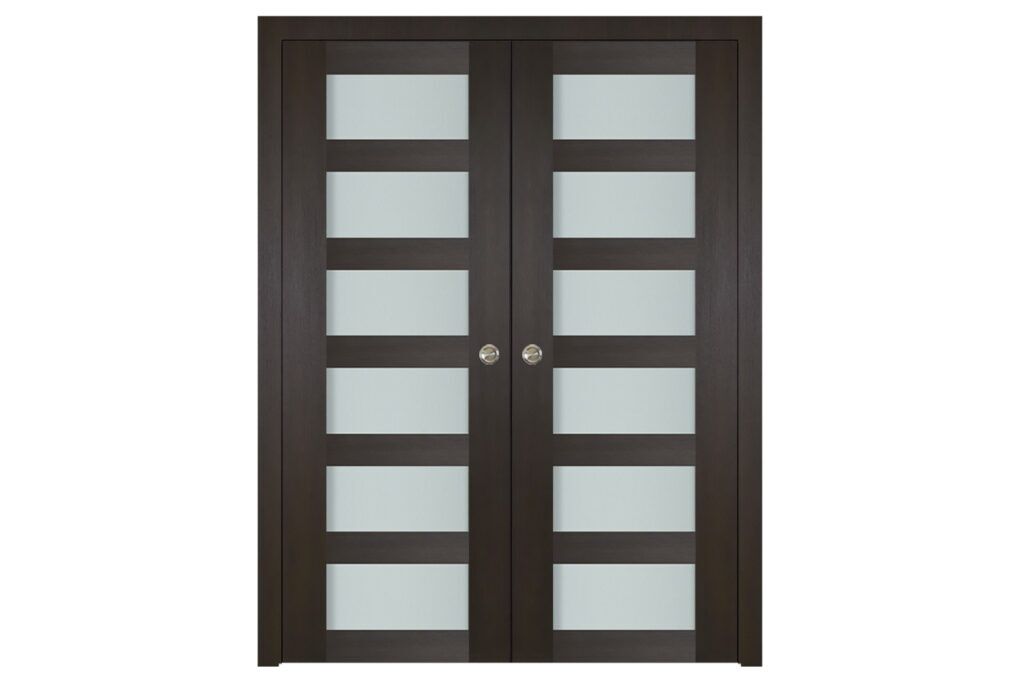 Nova Italia Vetro 6 Lite Premium Wenge Laminate Interior Door - Double Pocket