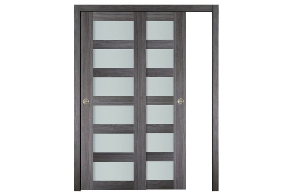 Nova Italia Vetro 6 Lite Swiss Elm Laminate Interior Door - Bypass Door