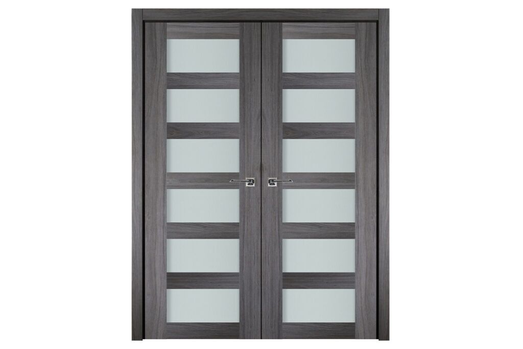 Nova Italia Vetro 6 Lite Swiss Elm Laminate Interior Door - Double Door