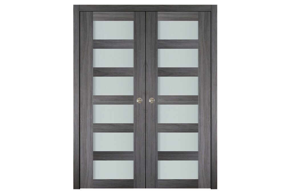 Nova Italia Vetro 6 Lite Swiss Elm Laminate Interior Door - Double Pocket