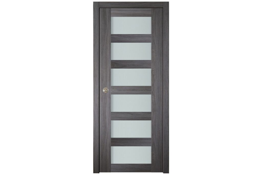 Nova Italia Vetro 6 Lite Swiss Elm Laminate Interior Door - Single Pocket