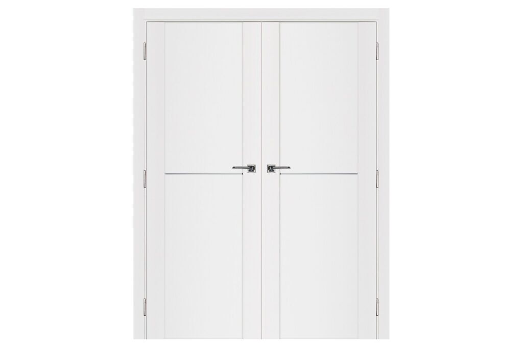 Nova Stile 002 Soft White Laminated Modern Interior Door - Double Door