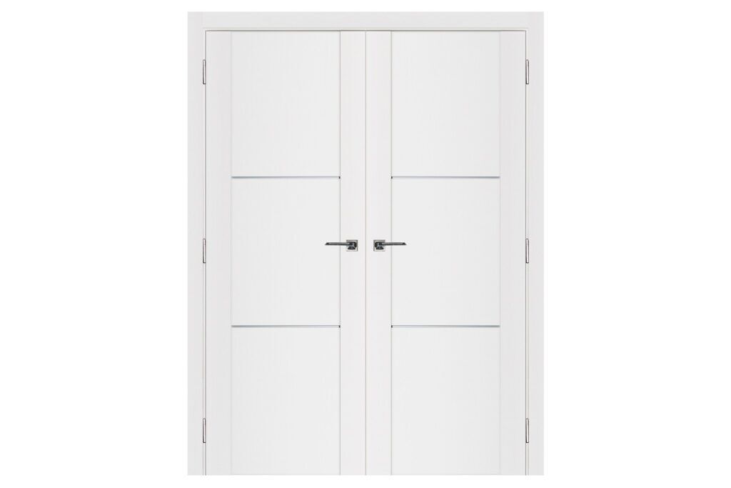 Nova Stile 004 Soft White Laminated Modern Interior Door - Double Door