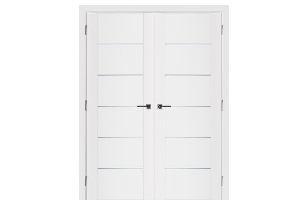 Nova Stile 008 Soft White Laminated Modern Interior Door - Double Door