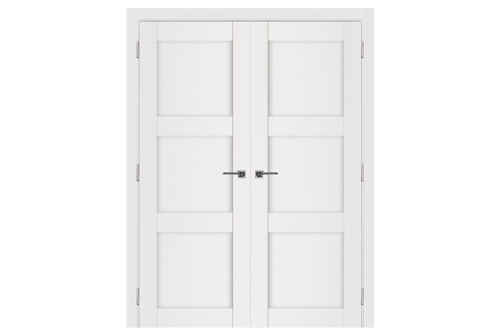 Nova Stile 025 Soft White Laminated Modern Interior Door - Double Door