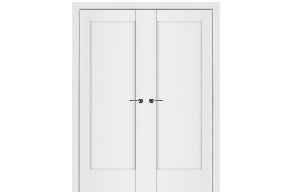 Nova Stile 059 Soft White Laminated Modern Interior Door - Double Door