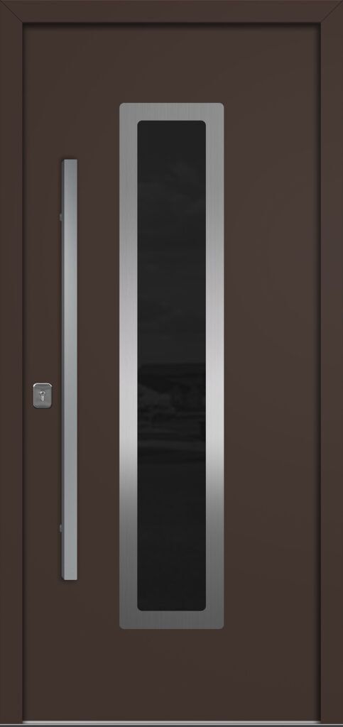 Nova Inox S1 Brown Modern Exterior Door Right-in