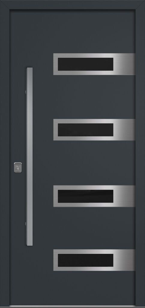 Nova Inox S4 Gray Modern Exterior Door Right-in