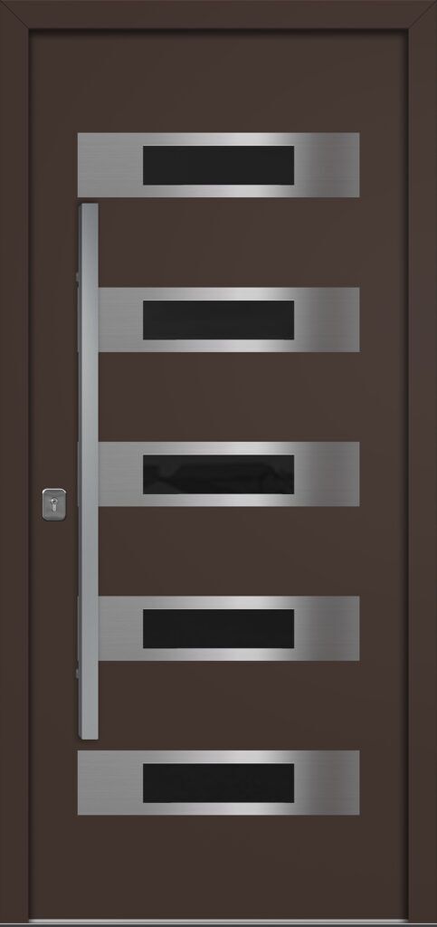 Nova Inox S5 Brown Modern Exterior Door Right-in