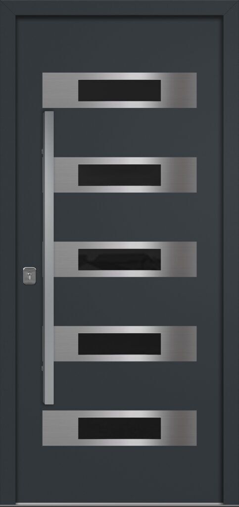 Nova Inox S5 Gray Modern Exterior Door Right-in