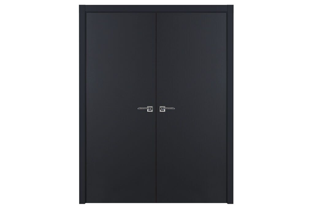 Nova Glam G Pro 001 Soft Black Laminated Modern Interior Door - Double Door