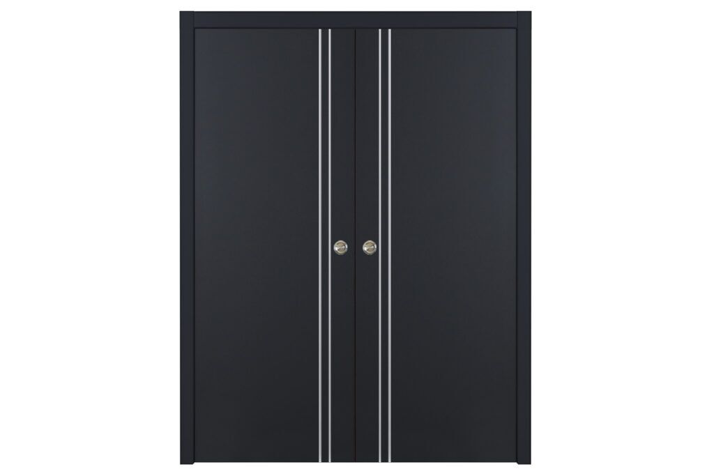 Nova Glam G Pro 002 Soft Black Laminated Modern Interior Door - Double Pocket