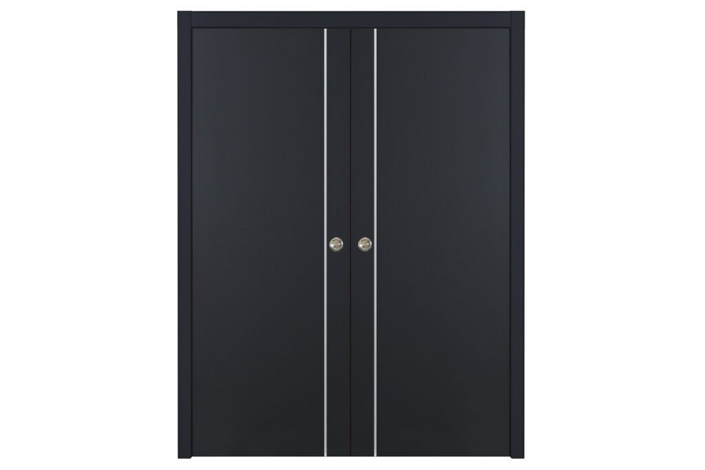 Nova Glam G Pro 003 Soft Black Laminated Modern Interior Door - Double Pocket