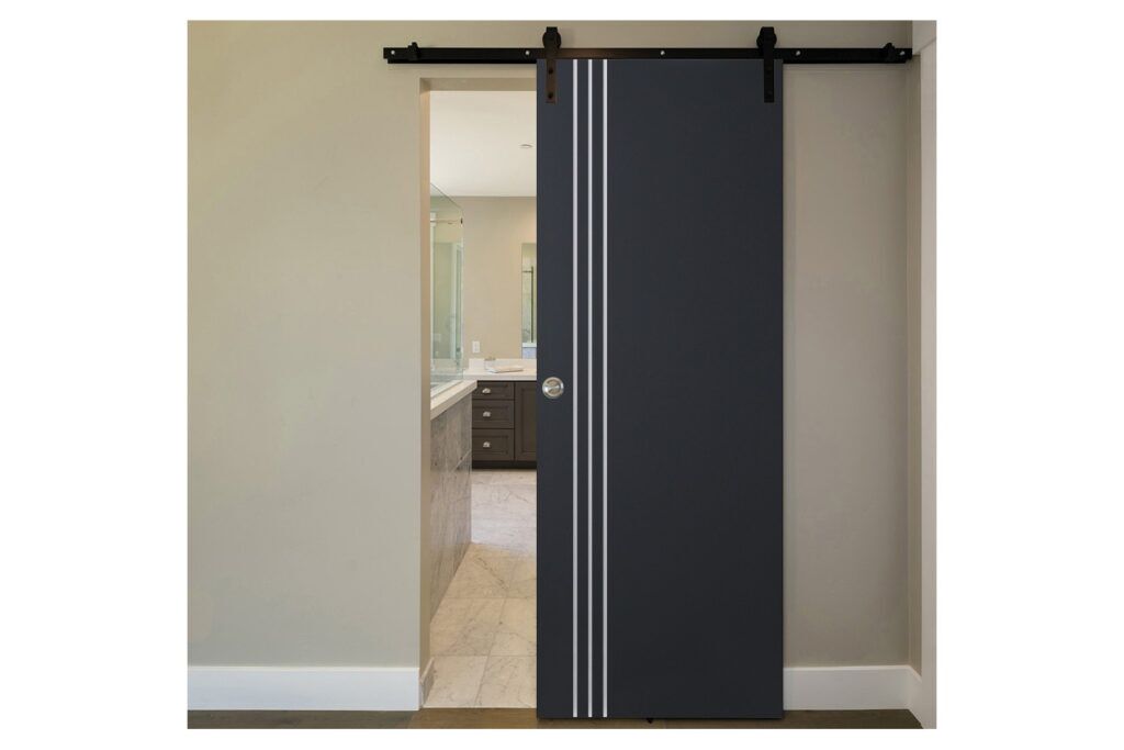 Nova Glam G Pro 004 Soft Black Laminated Modern Interior Door - Barn Door