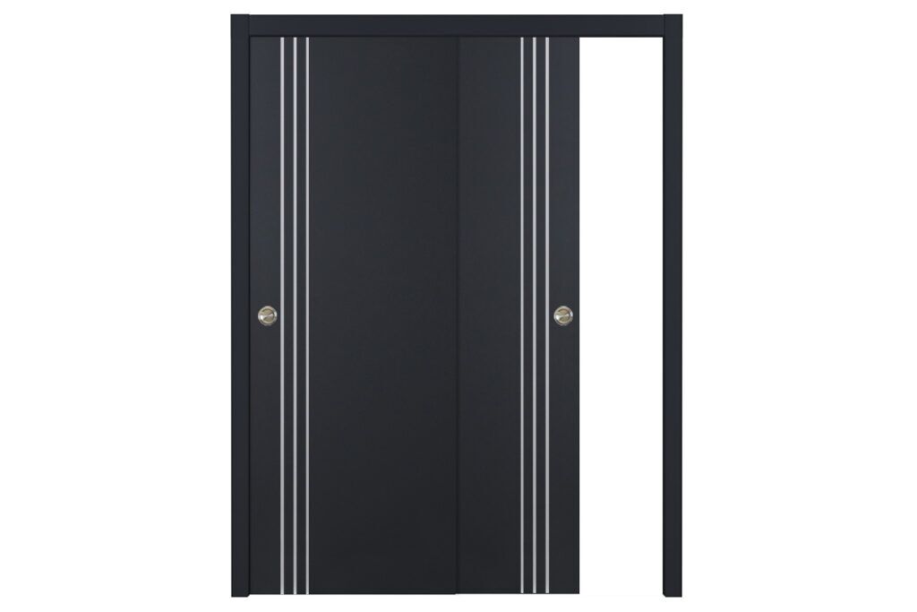 Nova Glam G Pro 004 Soft Black Laminated Modern Interior Door - Bypass Door