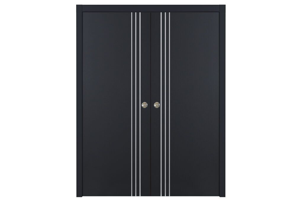 Nova Glam G Pro 004 Soft Black Laminated Modern Interior Door - Double Pocket