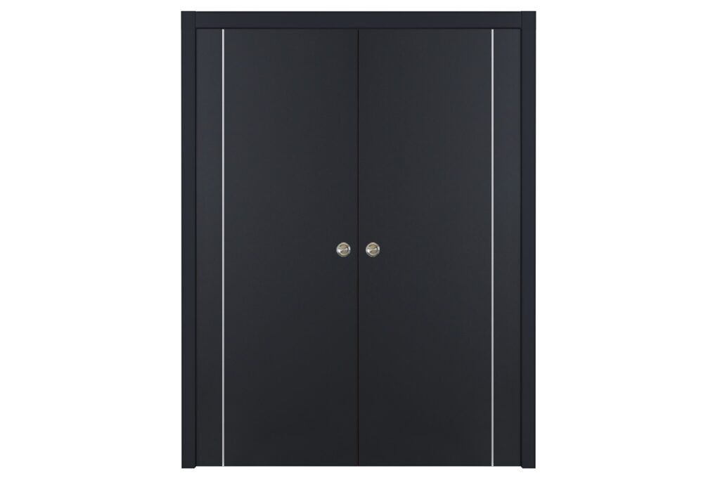 Nova Glam G Pro 005 Soft Black Laminated Modern Interior Door - Double Pocket