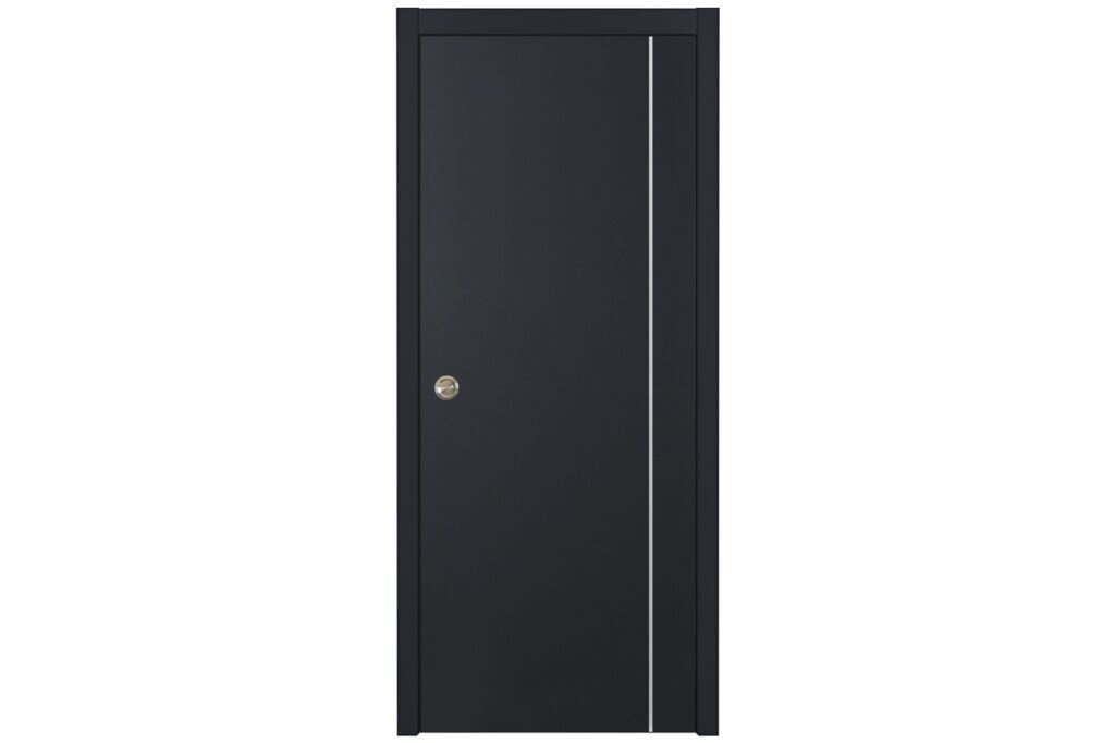 Nova Glam G Pro 005 Soft Black Laminated Modern Interior Door - Single Pocket