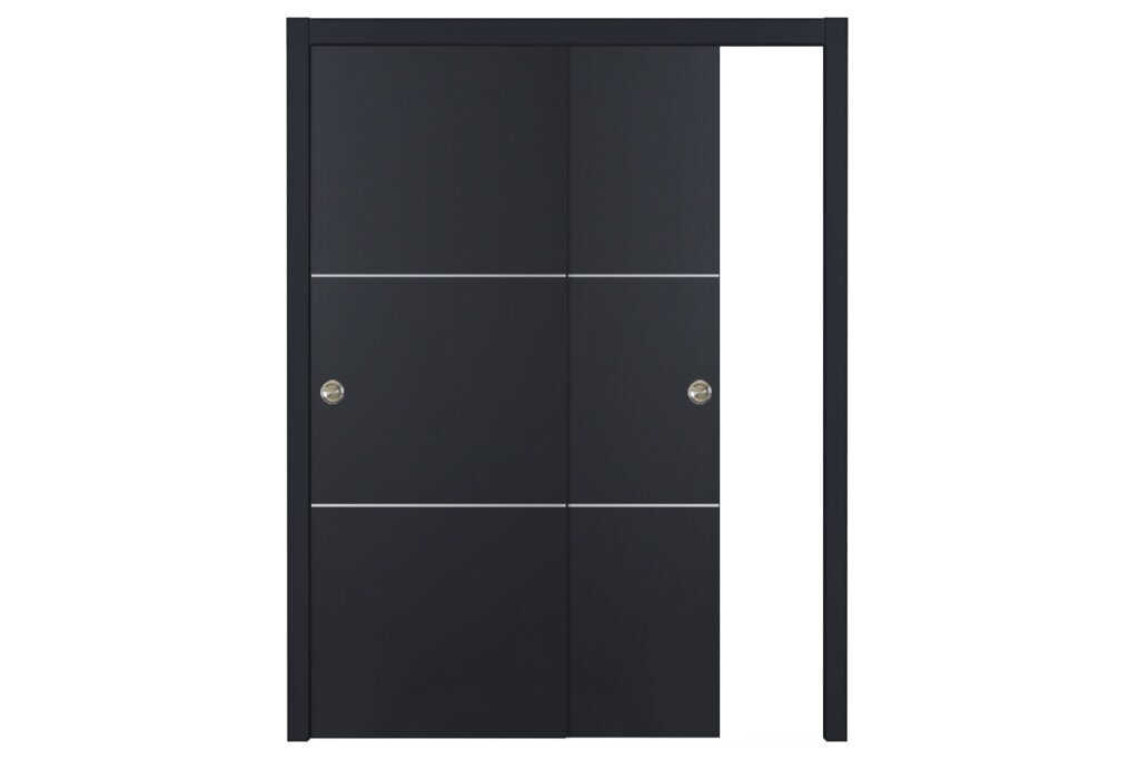 Nova Glam G Pro 006 Soft Black Laminated Modern Interior Door - Bypass Door