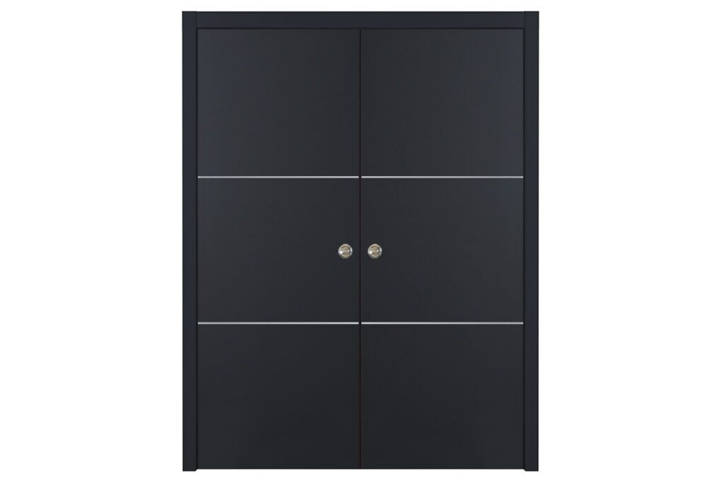 Nova Glam G Pro 006 Soft Black Laminated Modern Interior Door - Double Pocket