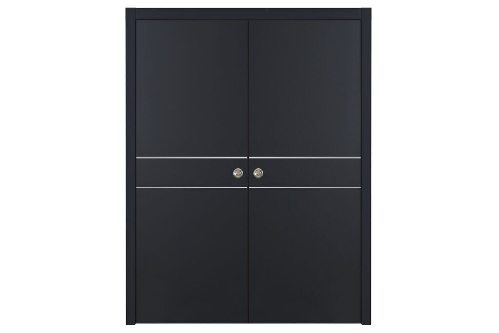 Nova Glam G Pro 008 Soft Black Laminated Modern Interior Door - Double Pocket