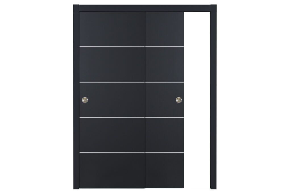 Nova Glam G Pro 010 Soft Black Laminated Modern Interior Door - Bypass Door