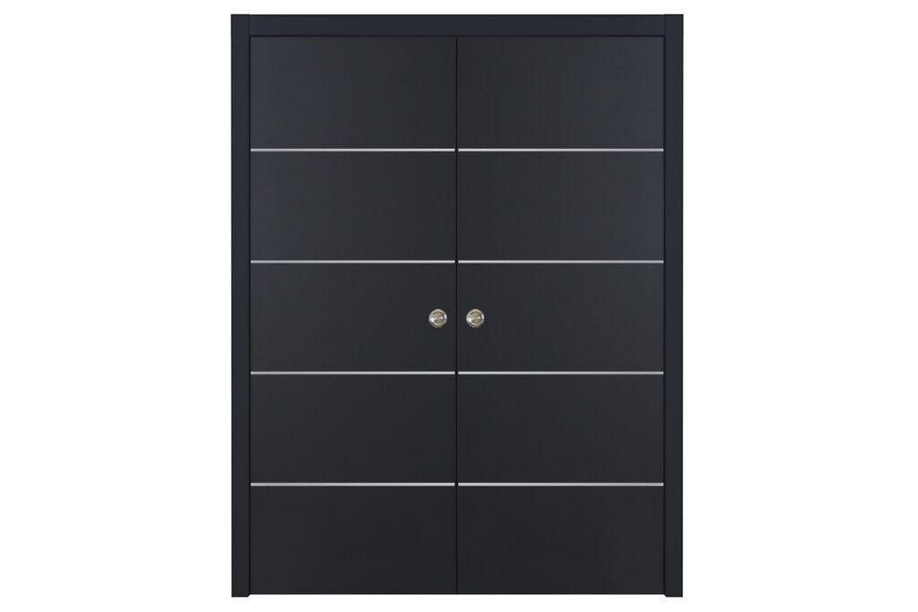 Nova Glam G Pro 010 Soft Black Laminated Modern Interior Door - Double Pocket