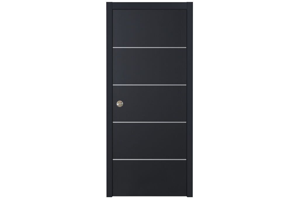 Nova Glam G Pro 010 Soft Black Laminated Modern Interior Door - Single Pocket