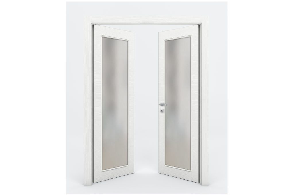 Nova Braga 1 Lite Bianco Matrix Laminated Modern Interior Door - Double Door