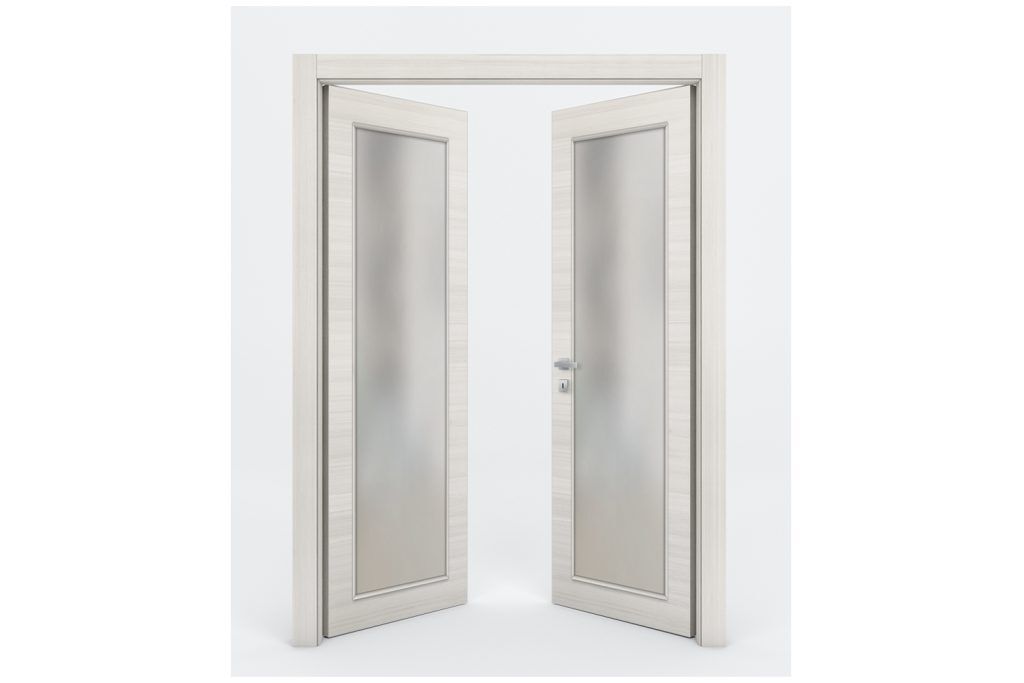Nova Braga 1 Lite Crema Matrix Laminated Modern Interior Door - Double Door