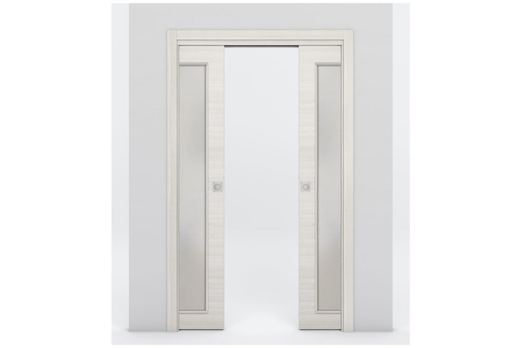 Nova Braga 1 Lite Crema Matrix Laminated Modern Interior Door - Double Pocket