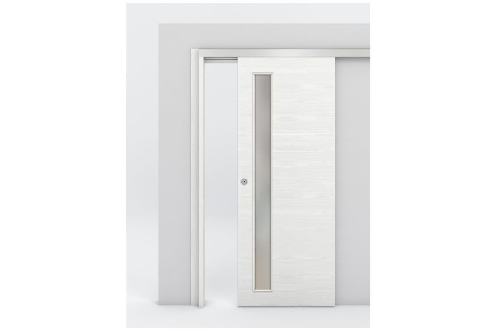 Nova Braga 1 Lite V Bianco Matrix Laminated Modern Interior Door - Bypass Door