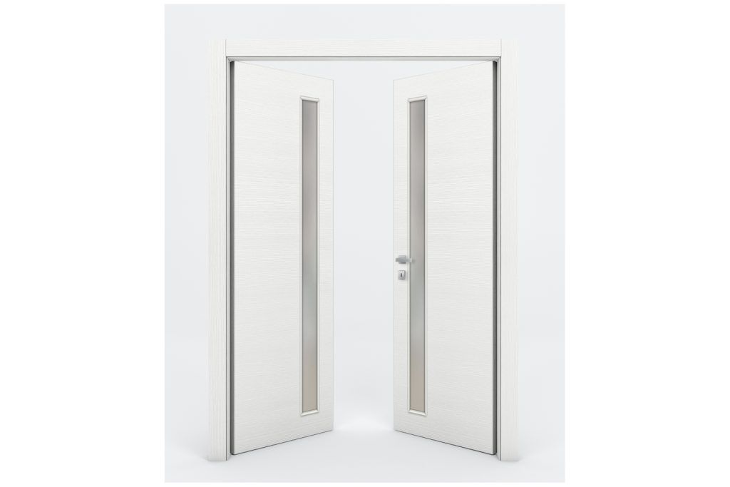 Nova Braga 1 Lite V Bianco Matrix Laminated Modern Interior Door - Double Door