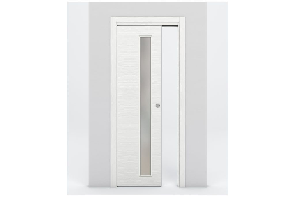 Nova Braga 1 Lite V Bianco Matrix Laminated Modern Interior Door - Single Pocket