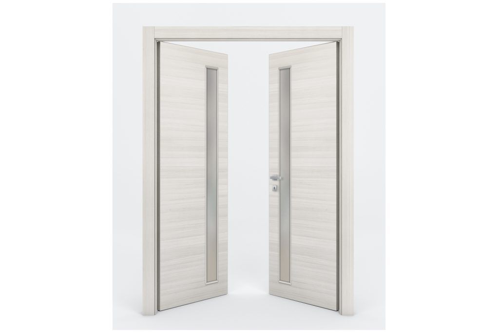 Nova Braga 1 Lite V Crema Matrix Laminated Modern Interior Door - Double Door