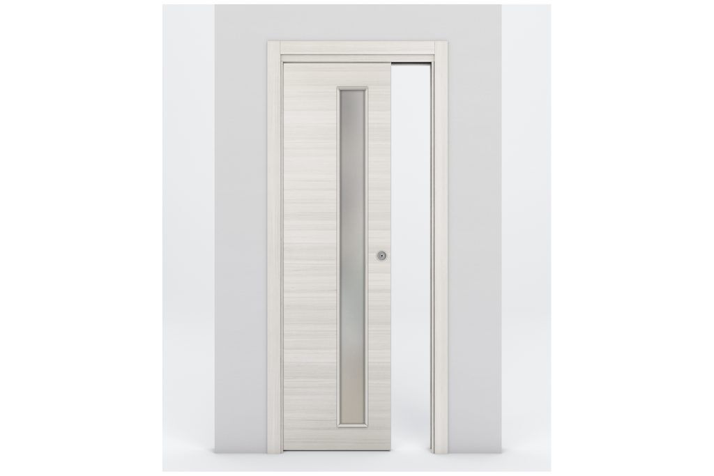 Nova Braga 1 Lite V Crema Matrix Laminated Modern Interior Door - Single Pocket