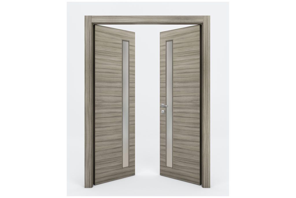 Nova Braga 1 Lite V Palissandro Matrix Laminated Modern Interior Door - Double Door