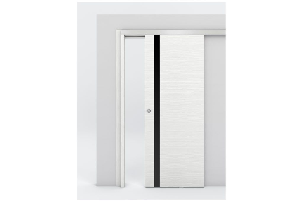 Nova Braga 1G Bianco Matrix Laminated Modern Interior Door - Bypass Door