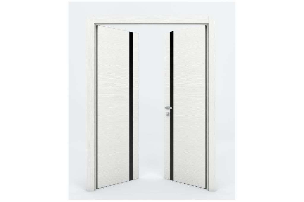 Nova Braga 1G Bianco Matrix Laminated Modern Interior Door - Double Door