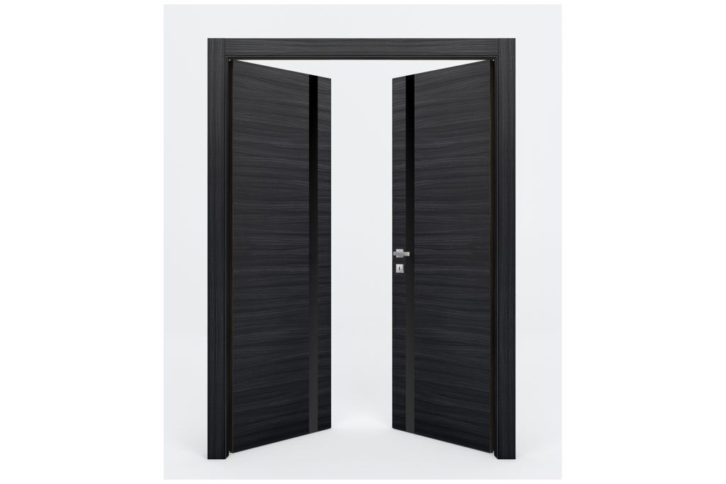 Nova Braga 1G Blu Matrix Laminated Modern Interior Door - Double Door