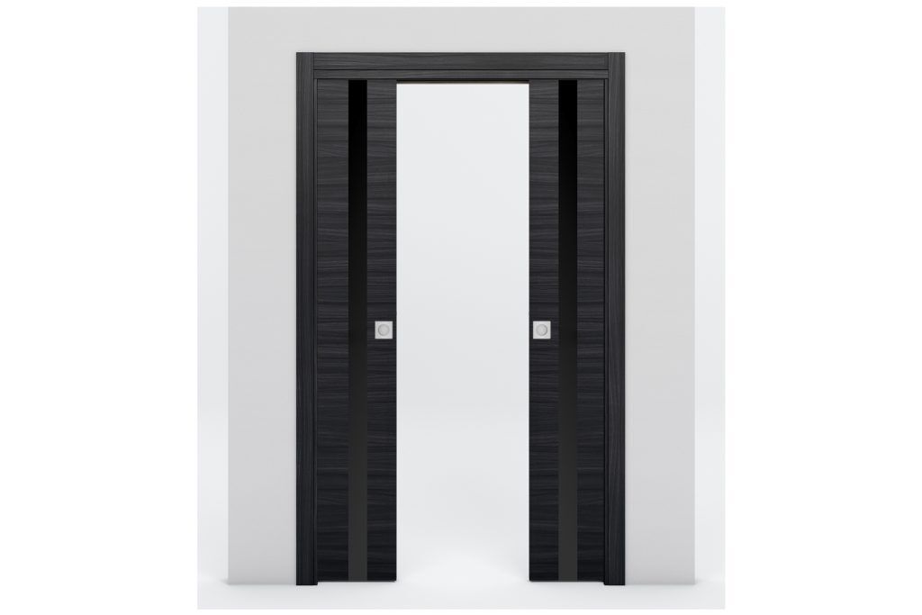 Nova Braga 1G Blu Matrix Laminated Modern Interior Door - Double Pocket