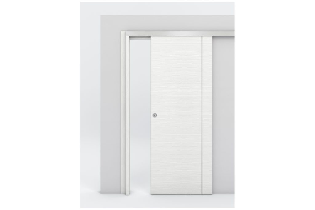 Nova Braga 1VR Bianco Matrix Laminated Modern Interior Door - Bypass Door