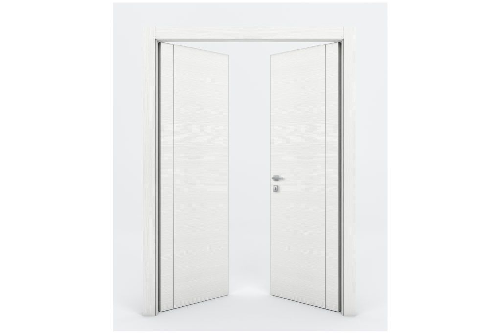 Nova Braga 1VR Bianco Matrix Laminated Modern Interior Door - Double Door