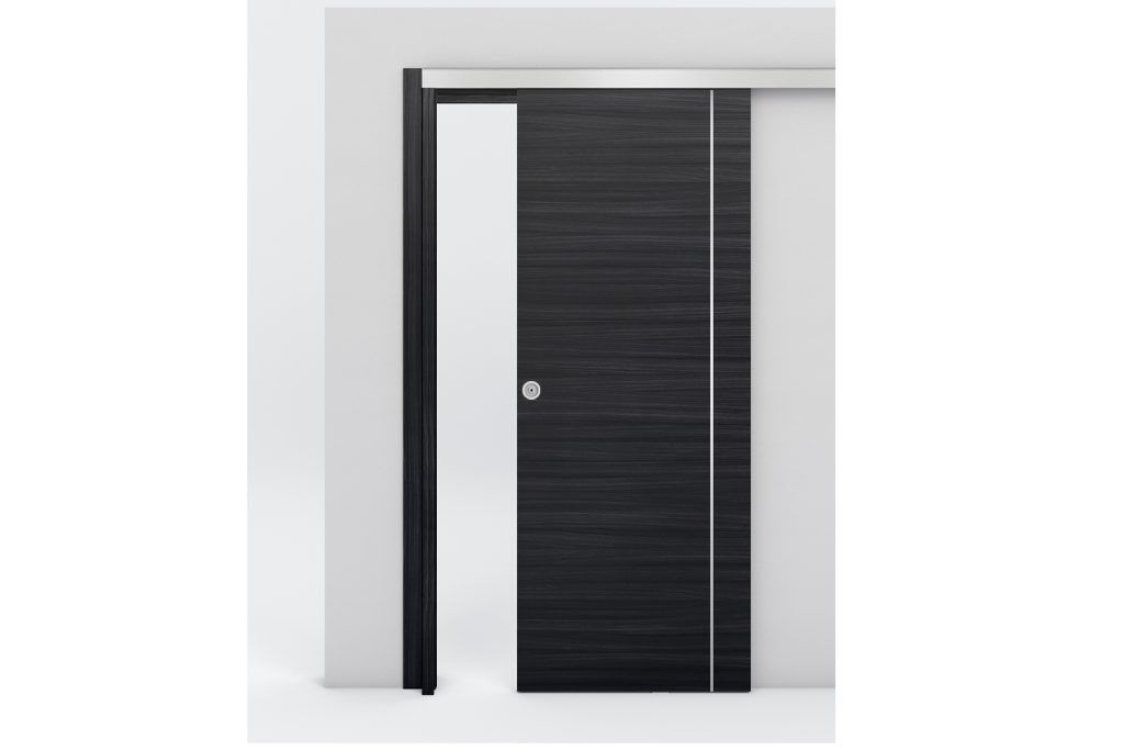Nova Braga 1VR Blu Matrix Laminated Modern Interior Door - Bypass Door