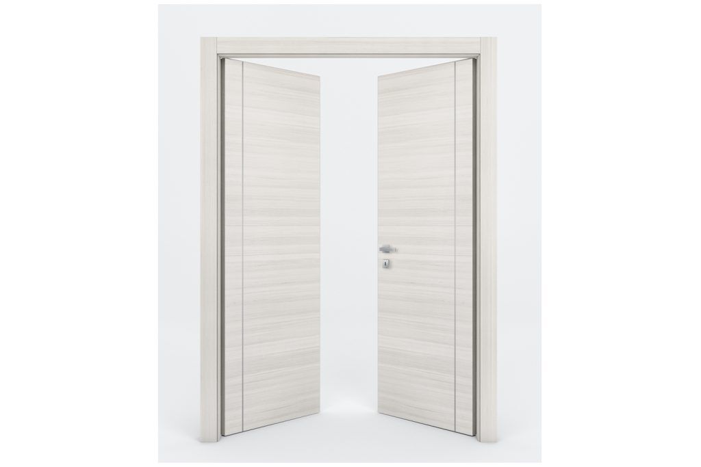 Nova Braga 1VR Crema Matrix Laminated Modern Interior Door - Double Door