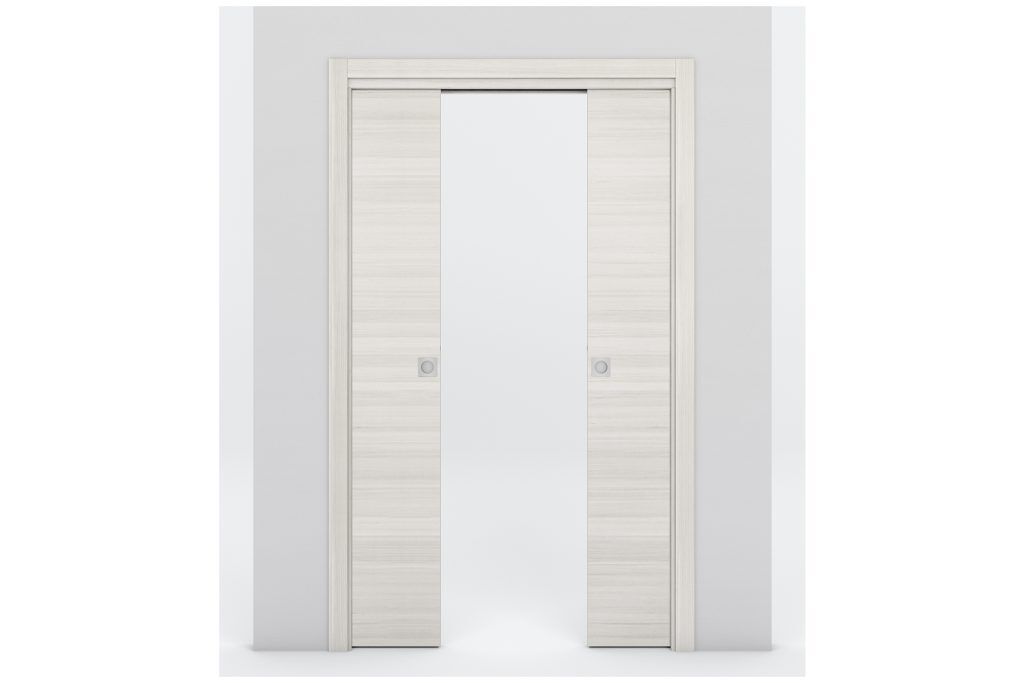Nova Braga 1VR Crema Matrix Laminated Modern Interior Door - Double Pocket