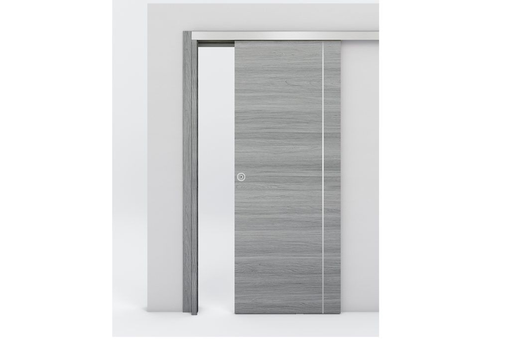 Nova Braga 1VR Olmo Matrix Laminated Modern Interior Door - Bypass Door