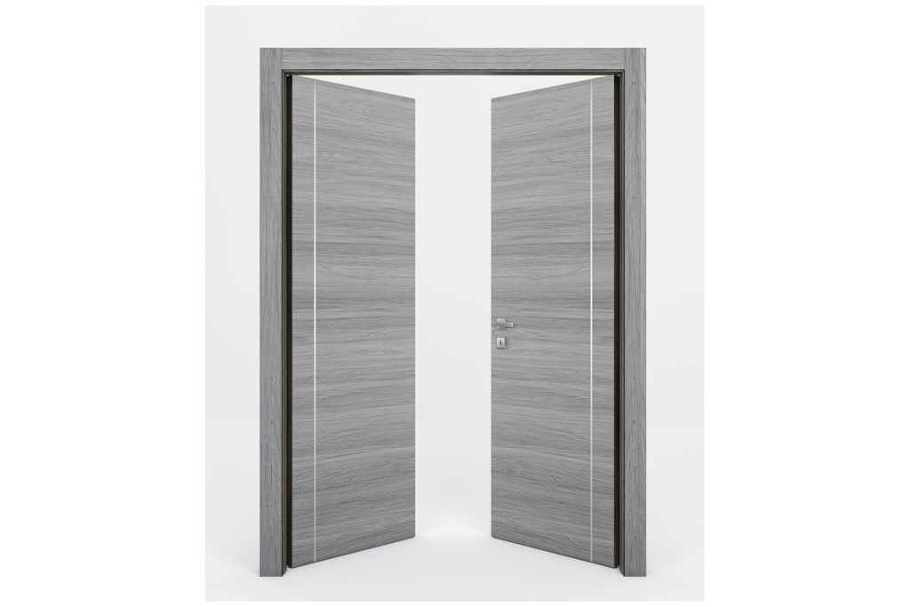 Nova Braga 1VR Olmo Matrix Laminated Modern Interior Door - Double Door