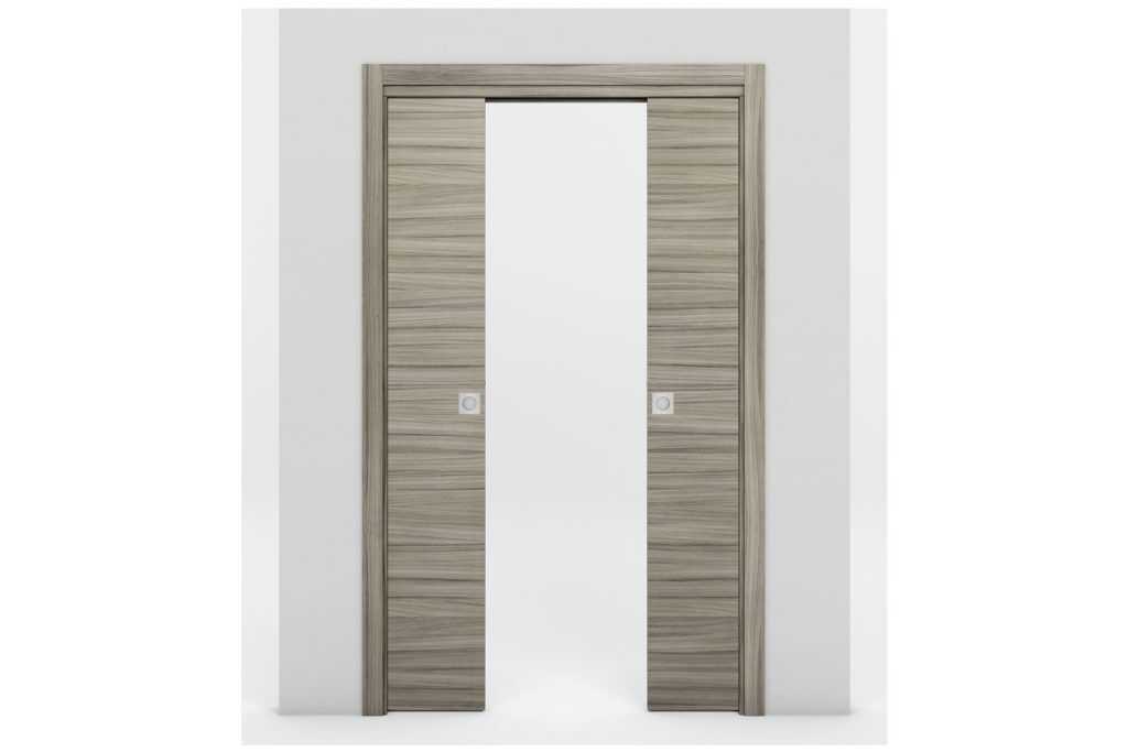 Nova Braga 1VR Palissandro Matrix Laminated Modern Interior Door - Double Pocket
